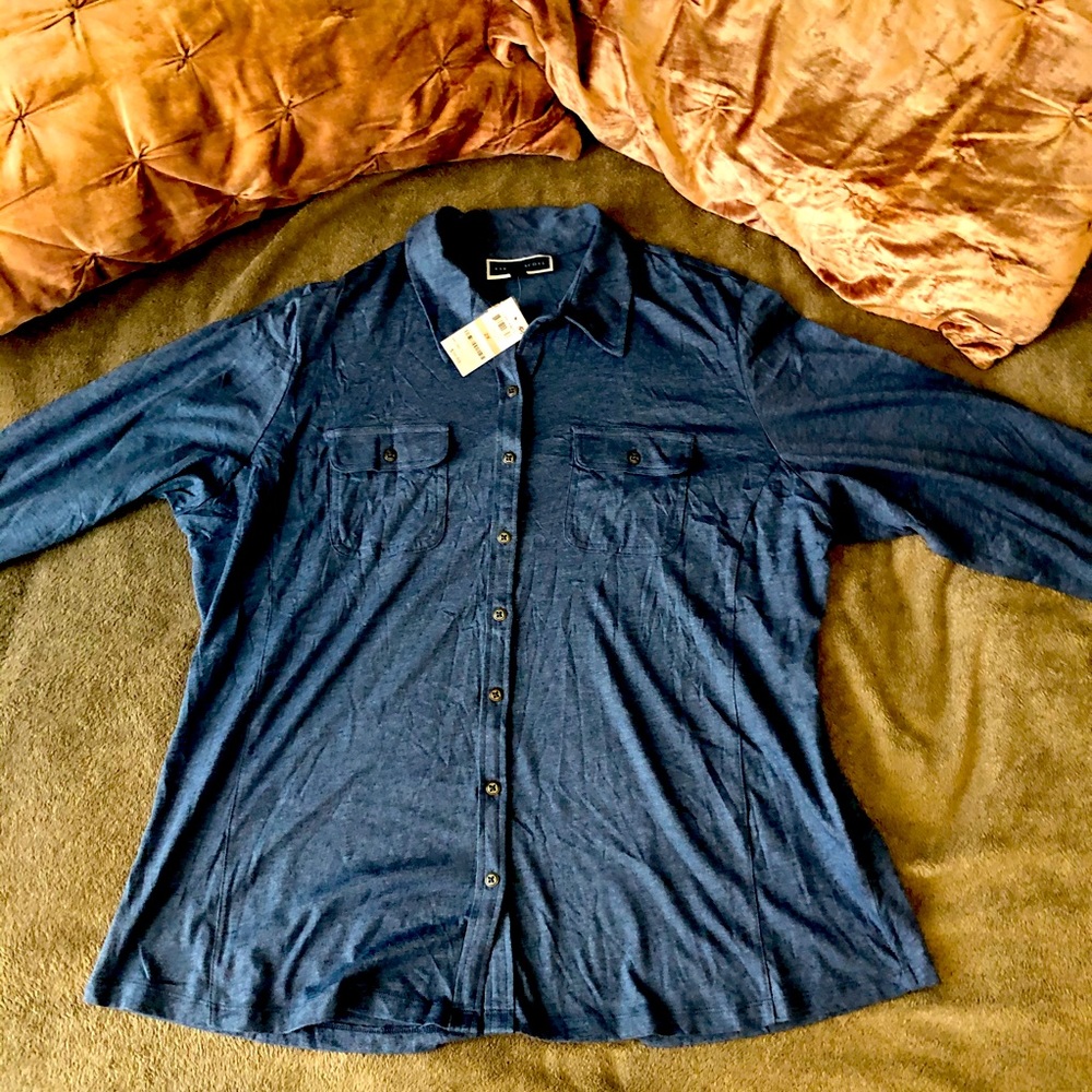 Karen Scott blue top